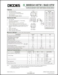 Click here to download MMBD4148TW-7-F Datasheet