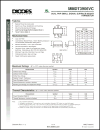 Click here to download MMDT3906VC-7 Datasheet