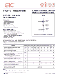 Click here to download FR257G Datasheet