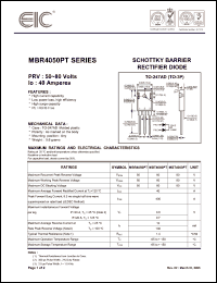 Click here to download MBR4050 Datasheet