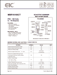 Click here to download MBR16100 Datasheet