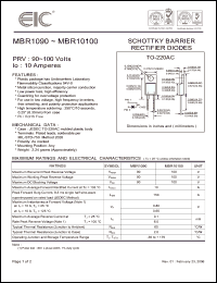 Click here to download MBR10100 Datasheet