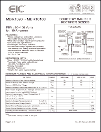 Click here to download MBR1090 Datasheet