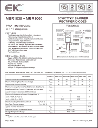 Click here to download MBR1035 Datasheet