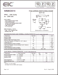 Click here to download MMBD914 Datasheet