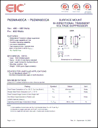 Click here to download P6SMA600CA Datasheet