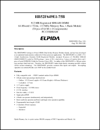 Click here to download HB52F649E1 Datasheet