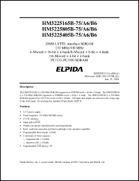 Click here to download HM5225405BLTT-75 Datasheet