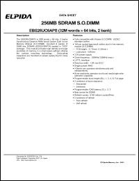 Click here to download EBS26UC6APS-75 Datasheet