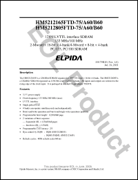 Click here to download HM5212165FTD-75 Datasheet