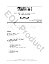 Click here to download HM5112805FTD-5 Datasheet