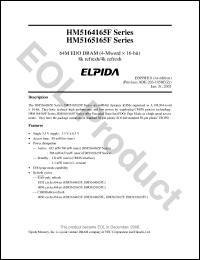 Click here to download HM5164165FTT-5 Datasheet