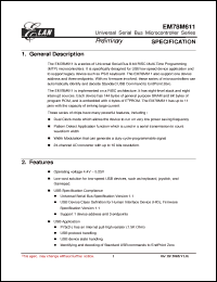 Click here to download EM78M611 Datasheet