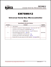 Click here to download EM78M612CBM Datasheet