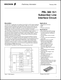 Click here to download PBL38615/1SHT Datasheet