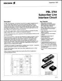 Click here to download PBL3764N Datasheet