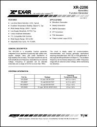 Click here to download XR-2206P Datasheet