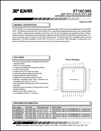 Click here to download ST16C580CJ44 Datasheet