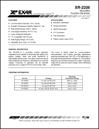 Click here to download XR-2206 Datasheet