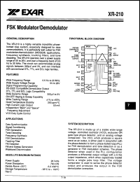Click here to download XR-210 Datasheet