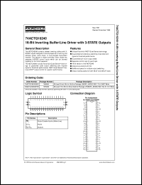 Click here to download 74ACTQ16240SSC Datasheet