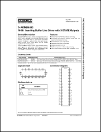 Click here to download 74ACTQ16540SSC Datasheet