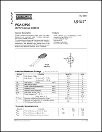 Click here to download FQA12P20 Datasheet