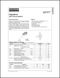 Click here to download FQA22P10 Datasheet