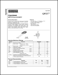 Click here to download FQA30N40 Datasheet