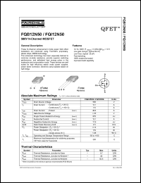 Click here to download FQB12N50 Datasheet