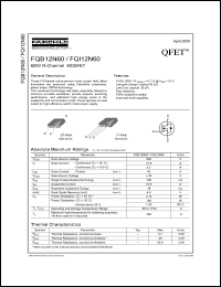 Click here to download FQB12N60 Datasheet