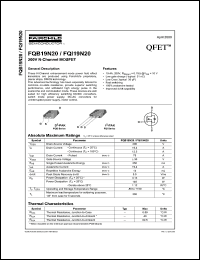 Click here to download FQB19N20 Datasheet