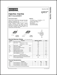 Click here to download FQB1P50 Datasheet