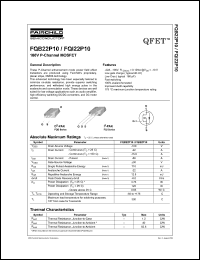 Click here to download FQB22P10 Datasheet