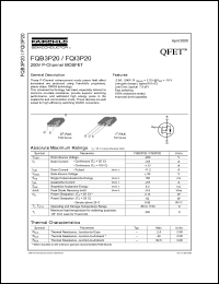 Click here to download FQI3P20 Datasheet