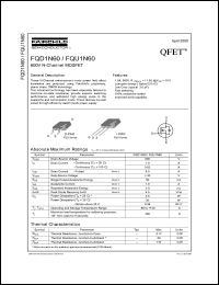 Click here to download FQD1N60 Datasheet