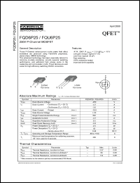 Click here to download FQU6P25 Datasheet