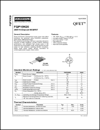 Click here to download FQP10N20 Datasheet