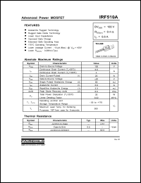 Click here to download IRF510A Datasheet