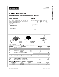 Click here to download FDB6021P Datasheet