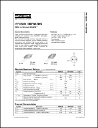 Click here to download IRFS650B Datasheet