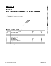Click here to download FJE3303H1TU Datasheet
