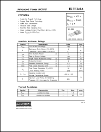 Click here to download IRFS340A Datasheet