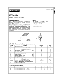 Click here to download IRFS450 Datasheet