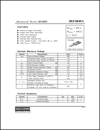 Click here to download IRFS840A Datasheet