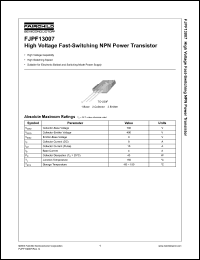 Click here to download FJPF13007TU Datasheet
