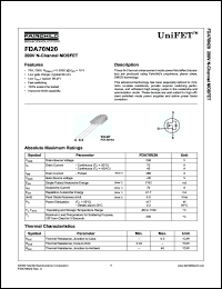 Click here to download FDA70N20 Datasheet