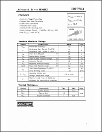 Click here to download IRF750A Datasheet