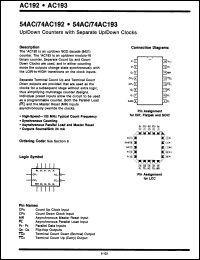 Click here to download 54AC193LM Datasheet