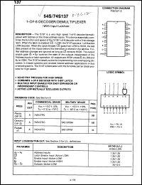 Click here to download 74S137PCQR Datasheet